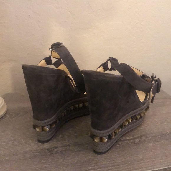 CHRISTIAN LOUBOUTIN CATACLOU 120 Veau Velours Testa/Corne 2 - Picture 3 of 10